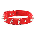 Spiked D-Ring Choker - Red